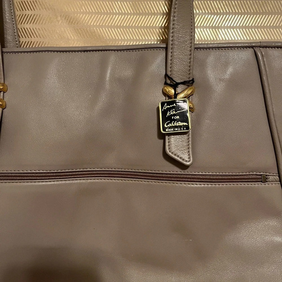 ANN KLEIN~ LG TOTE~ BEIGE/TAUPE~ NICE - Picture 7 of 7